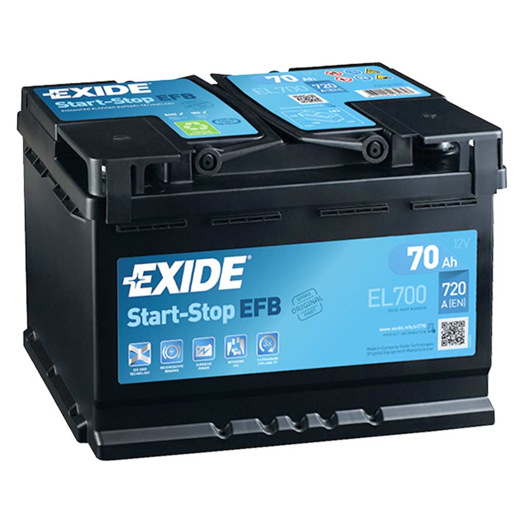 Exide Start-Stop EFB EL700 akkumulátor, 12V 70Ah 760A, J+ EU, magas