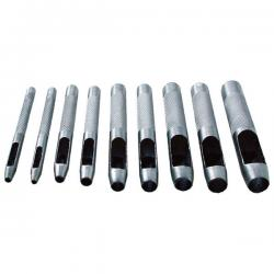 Bőrlyukasztó klt., műanyag tartóban; 9db, 2,5-10mm