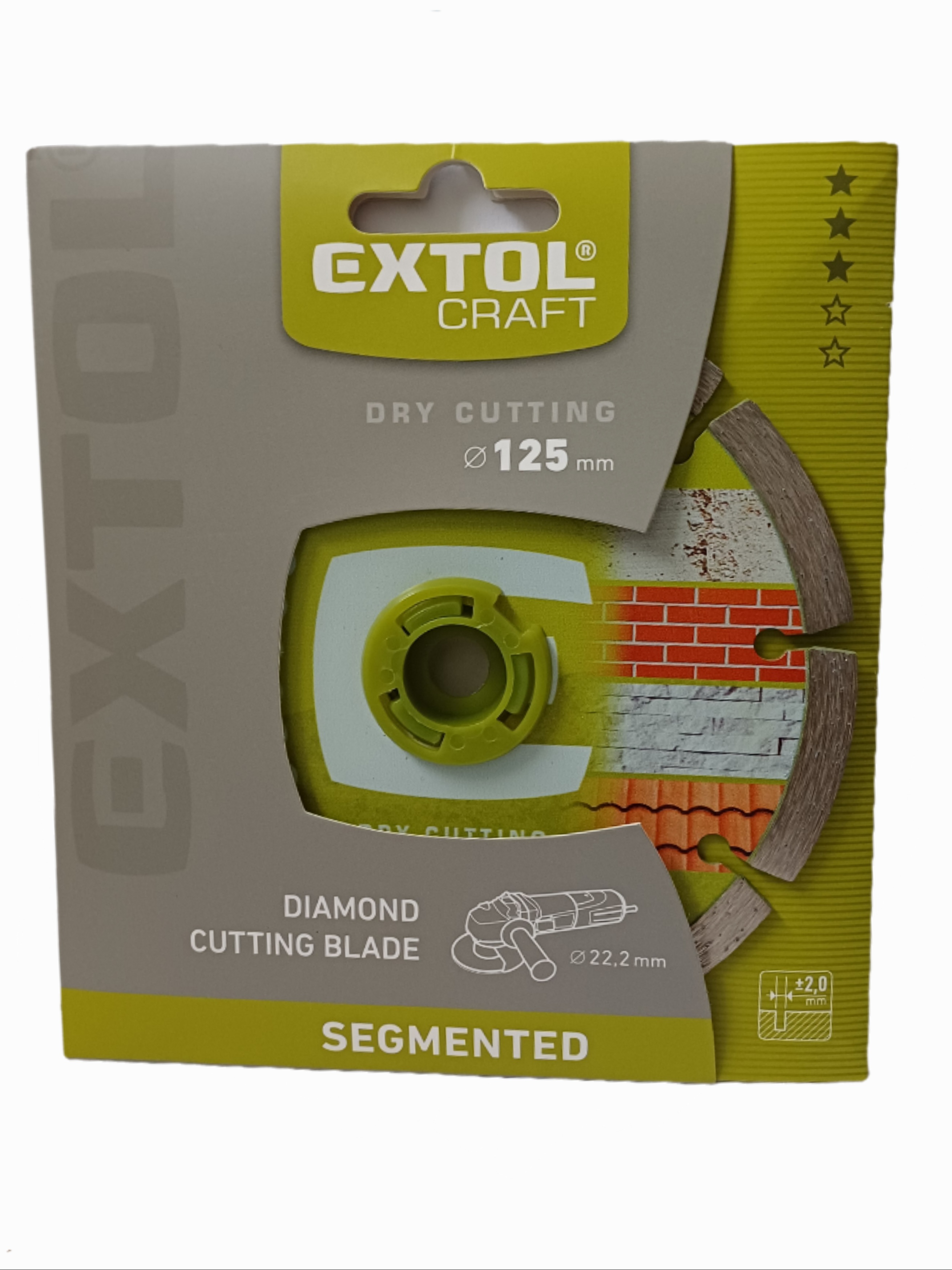 Gyémántvágó szegmenses; 125×22,2mm, max.12.250 ford/perc