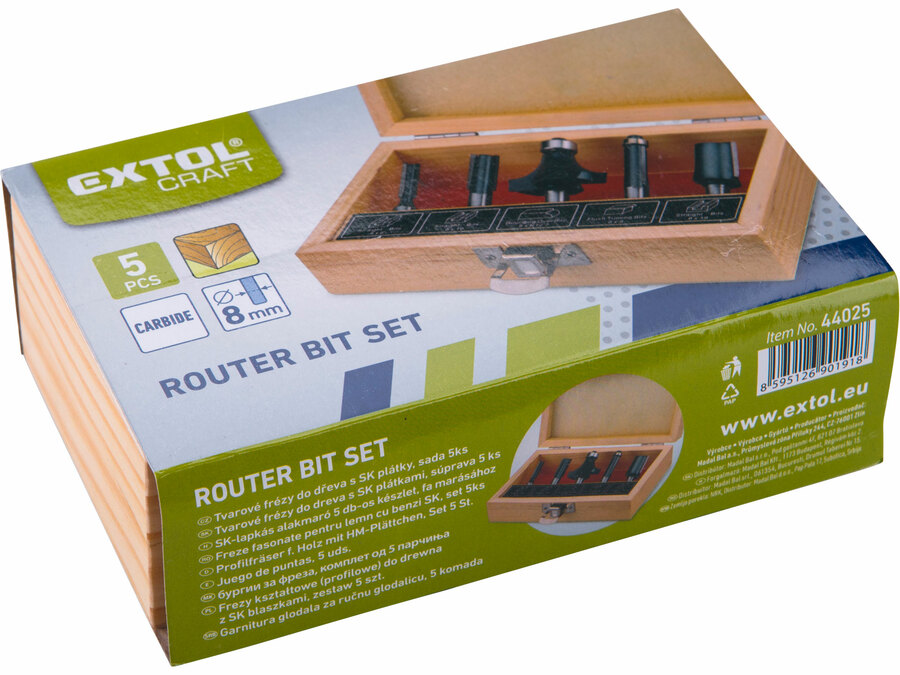 Felsőmaró fához, keményfém vágóéllel, 5db-os készlet – galéria