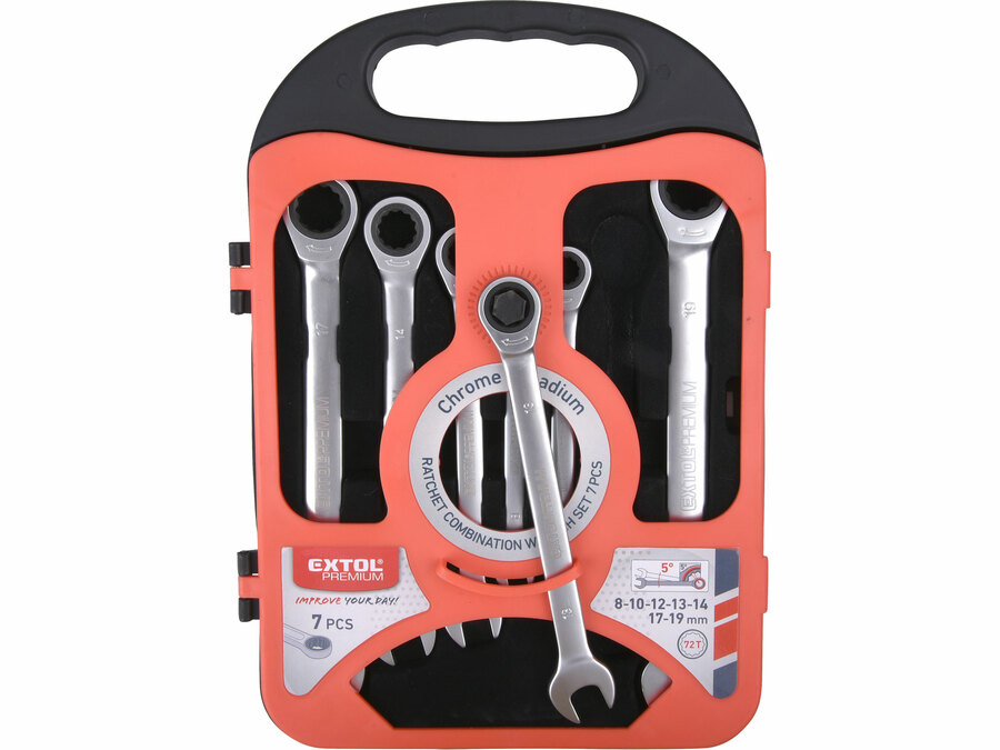 Racsnis csillag-villáskulcs, 7db-os készlet, 8-19mm – galéria