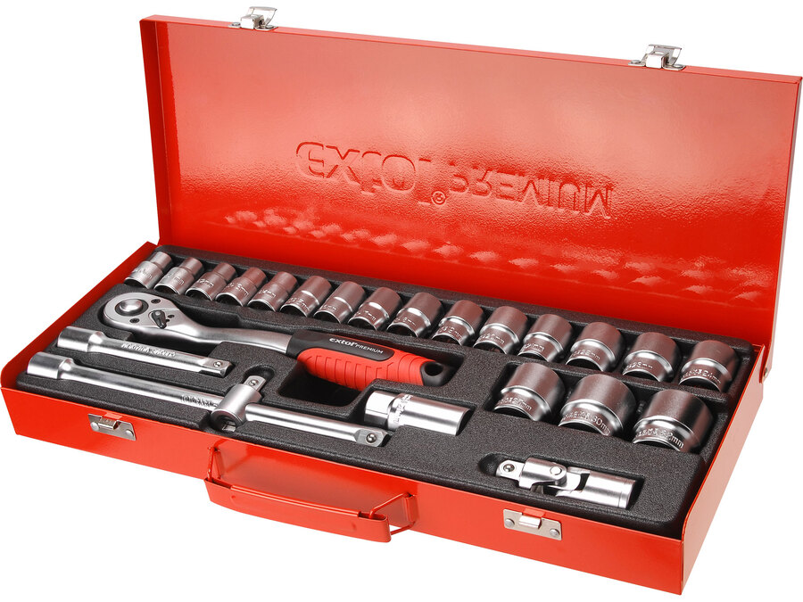 Dugókulcsok, 24db-os készlet, 1/2“