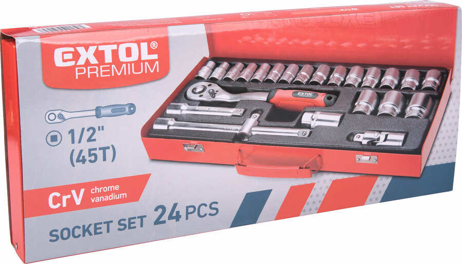 Dugókulcsok, 24db-os készlet, 1/2“ – galéria