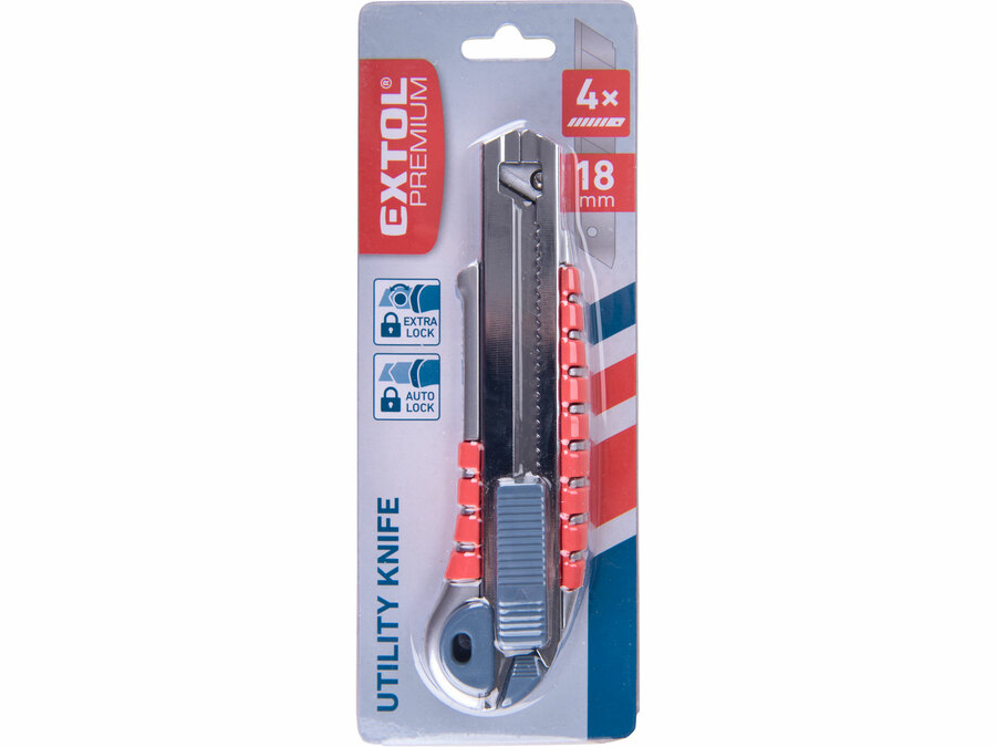 Fémházas tapétavágó kés tartalék penge tartóval, 18mm, Auto-lock – galéria