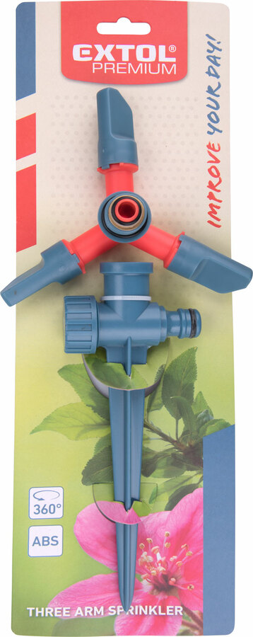 Locsoló, leszúrható háromágú forgó, műanyag; kuplung csatlakozóval – galéria