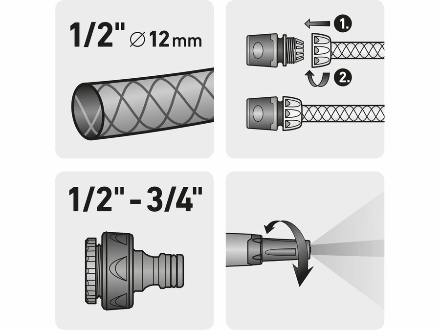 Locsolófej klt., 1/2" tömlőhöz; 4 db – galéria
