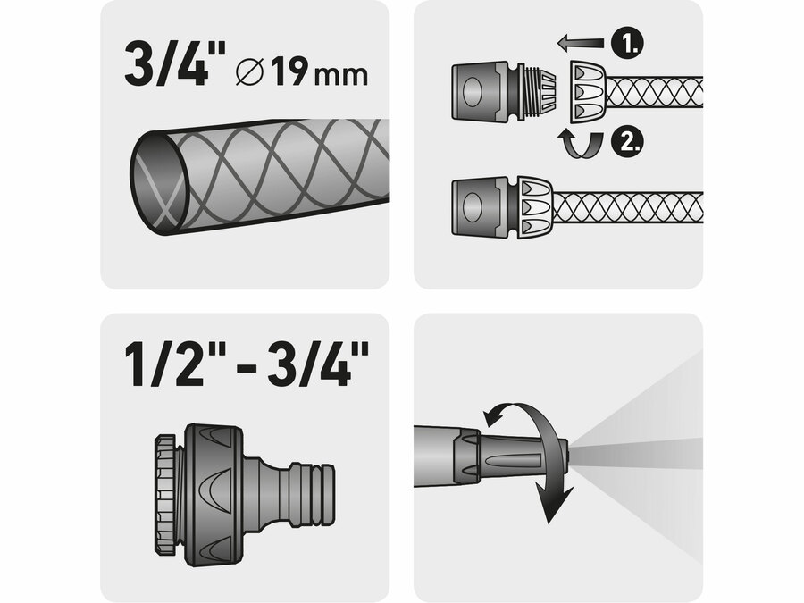 Locsolófej klt., 3/4" tömlőhöz; 4 db – galéria