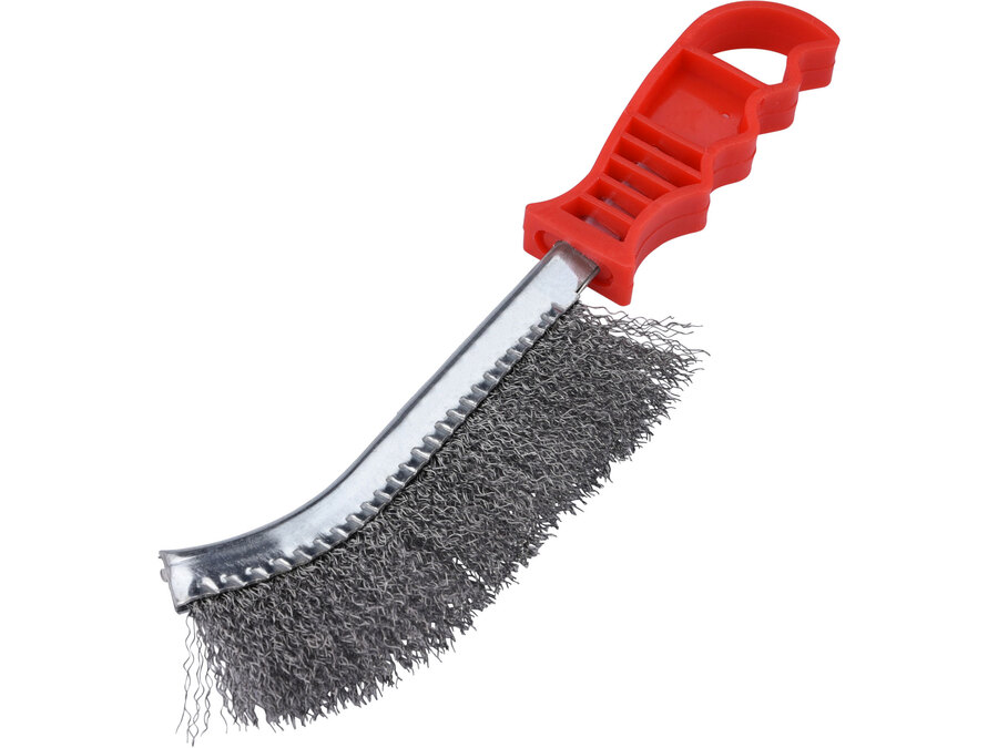 Drótkefe hajlított, műanyag nyél