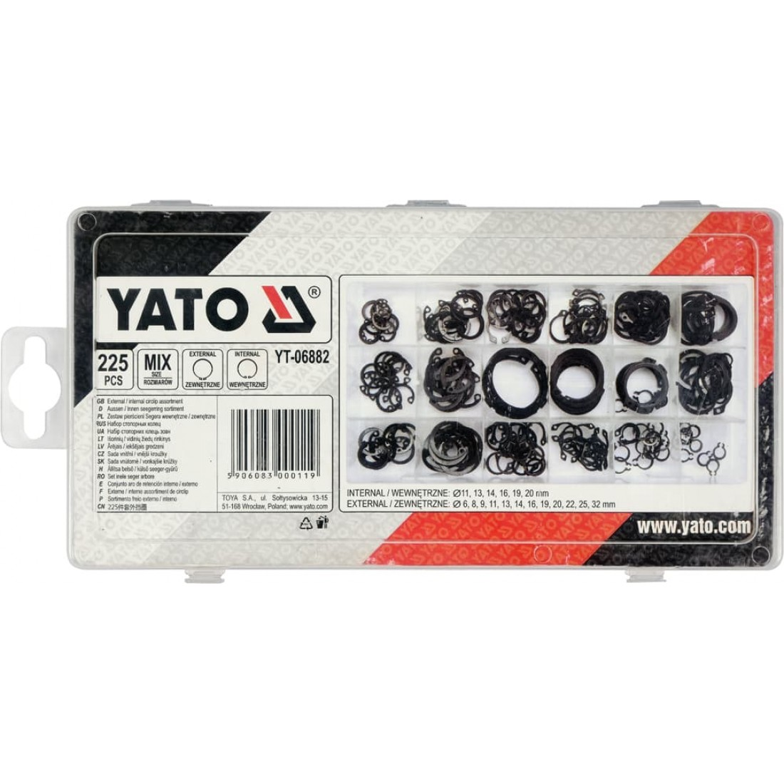 YATO Seeger gyűrű készlet külső-belső 225 db – galéria