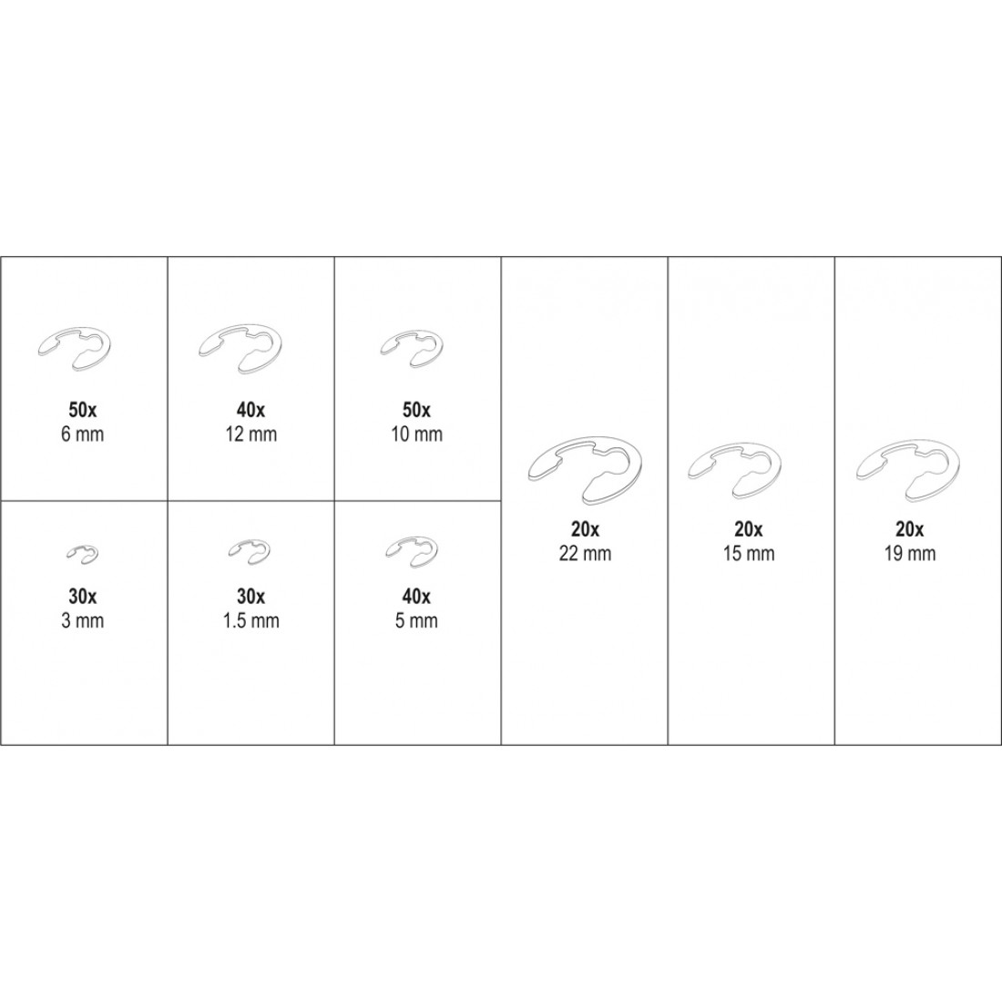 YATO E-gyűrű készlet 300 db – galéria