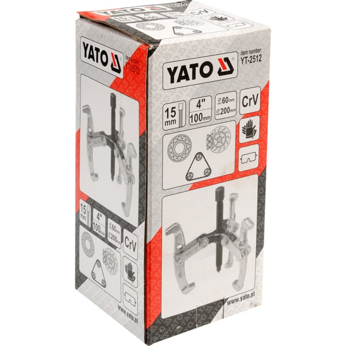 YATO Csapágylehúzó 3 körmös, 4"/100 mm (60-200 mm) – galéria