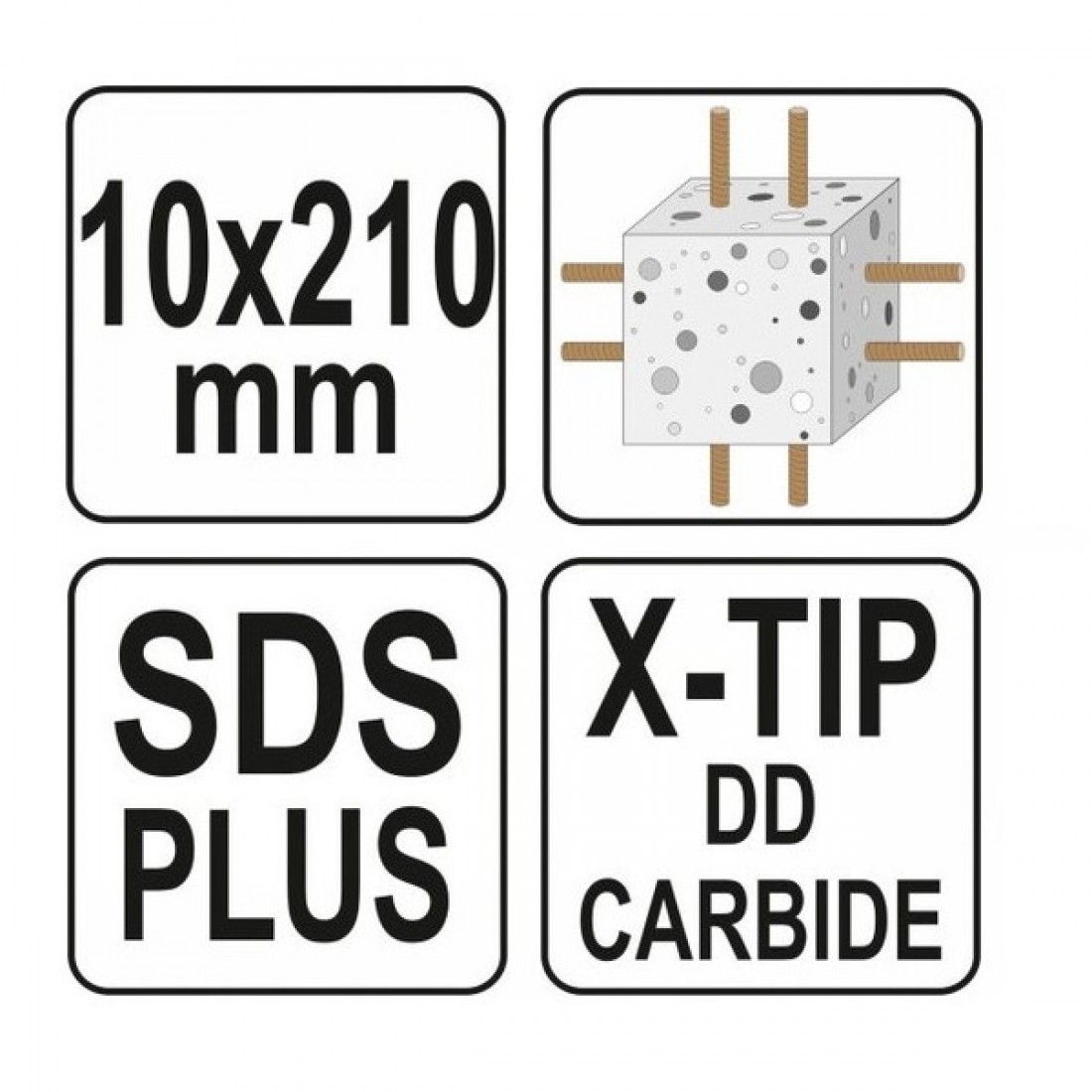 YATO kőzetfúró 10 x 210/150 mm négyélű – galéria