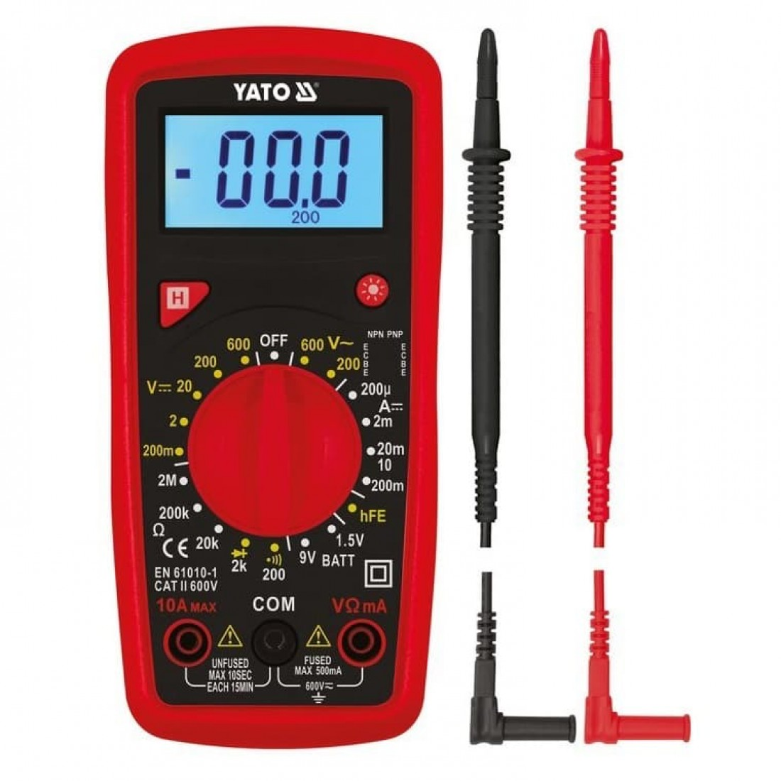 YATO Digitális multiméter 0-600V / 0-10A / 0-2MΩ