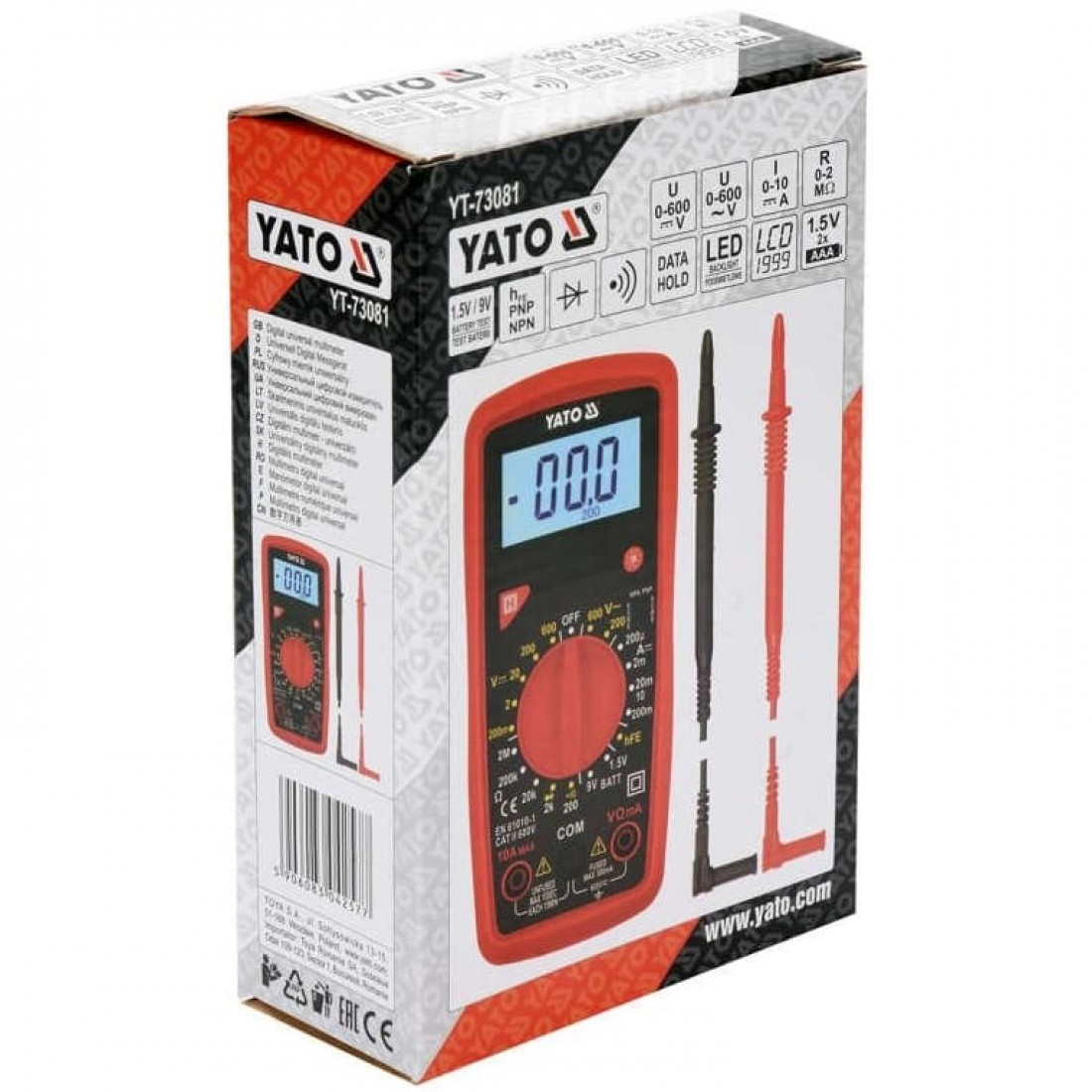 YATO Digitális multiméter 0-600V / 0-10A / 0-2MΩ – galéria