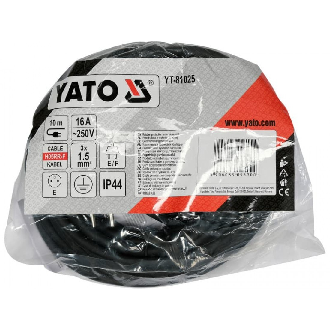 YATO Hosszabbító lengőkábel gumiszigetelt 10 m 3 x 1,5 mm2 – galéria