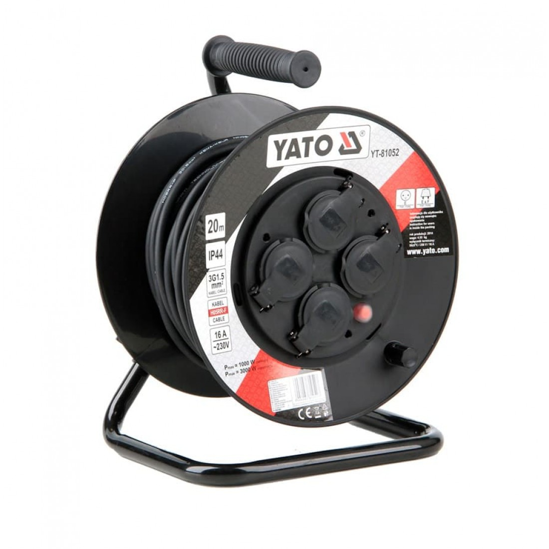 YATO Hosszabbító kábeldob 3x1,5 mm IP 44 20m